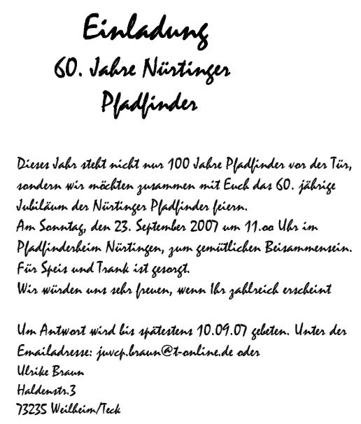Einladung 60 Jahre Nrtinger Pfadfinder 2007-09-23